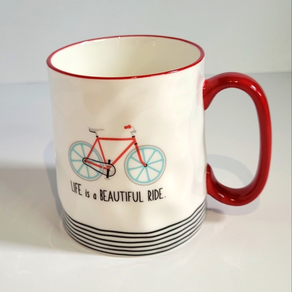 Life is a Beautiful Ride Bicycle Motif Graphic Mug